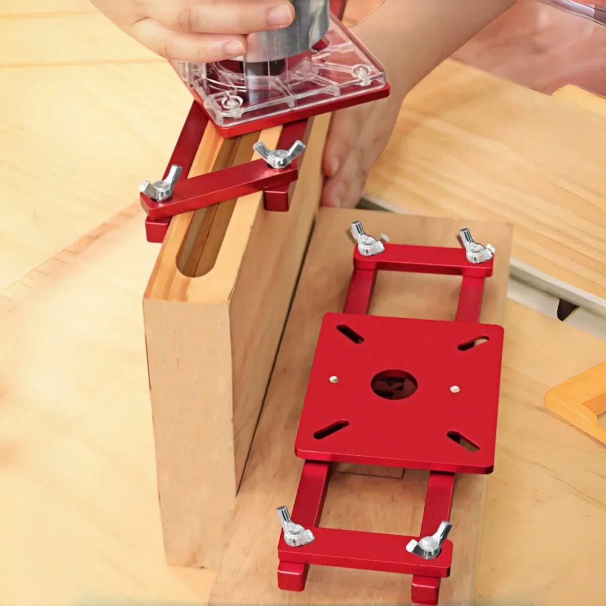 Carpentry Self Centering Grooving Invisible Bracket 2 in 1 Slotting Bracket Wood Convenient Cut Tool Cabinet Wardrobe Furniture