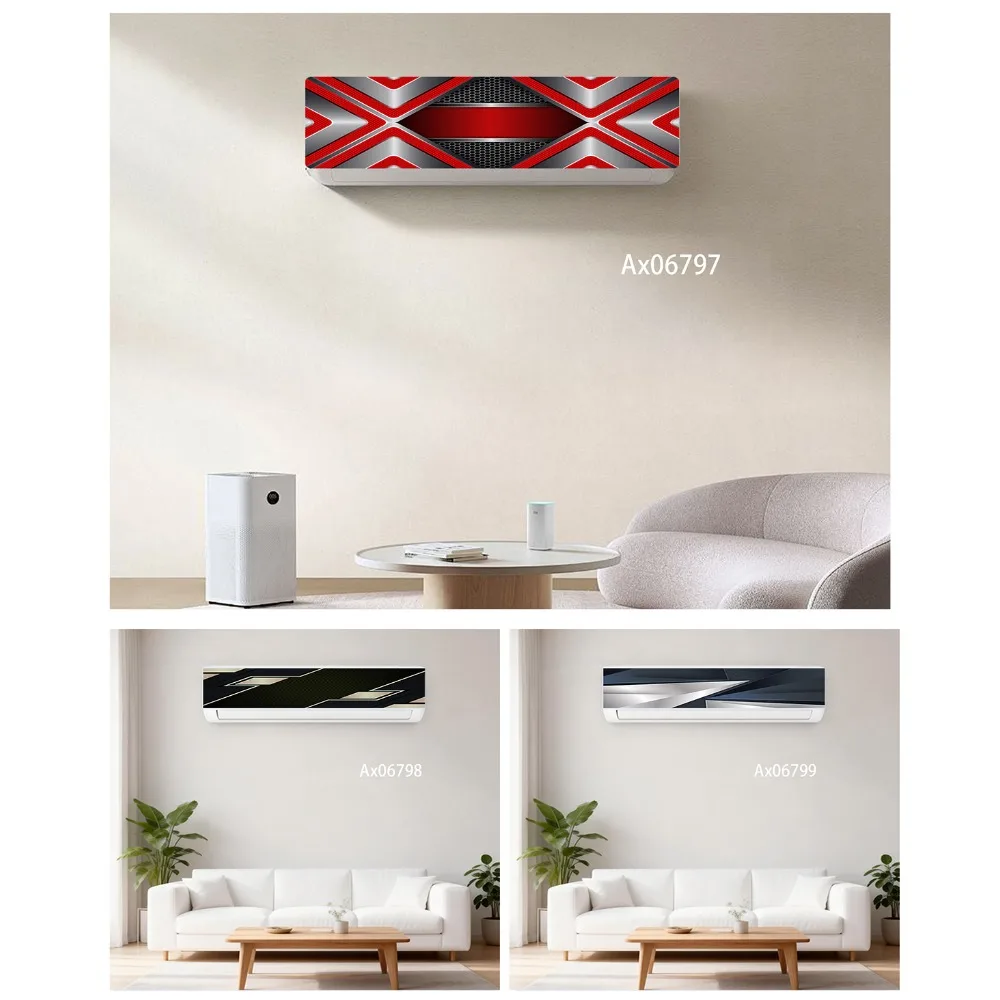 Trendy Dynamic Gradient Streamline Abstract Air Conditioner Sticker Self Adhesive Modern Minimal Wallpaper Home Decoration