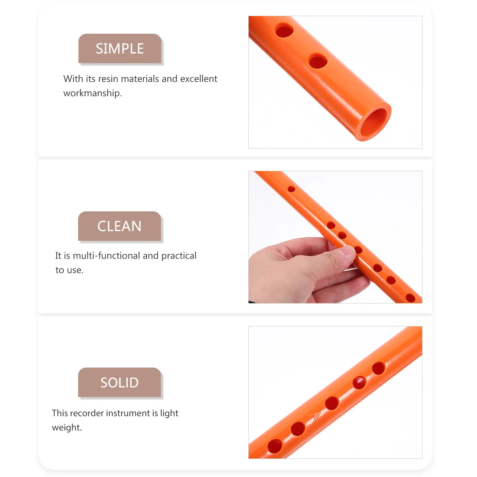 

3 Pcs Recorder Instrument Resin Flute Musical Instruments Flutes for Piccolo Child