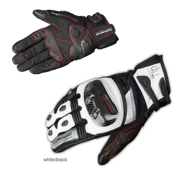 KOMINE GK193 carbon fiber motorcycle gloves leather breathable 3D Knight riding glove dry 3 colors