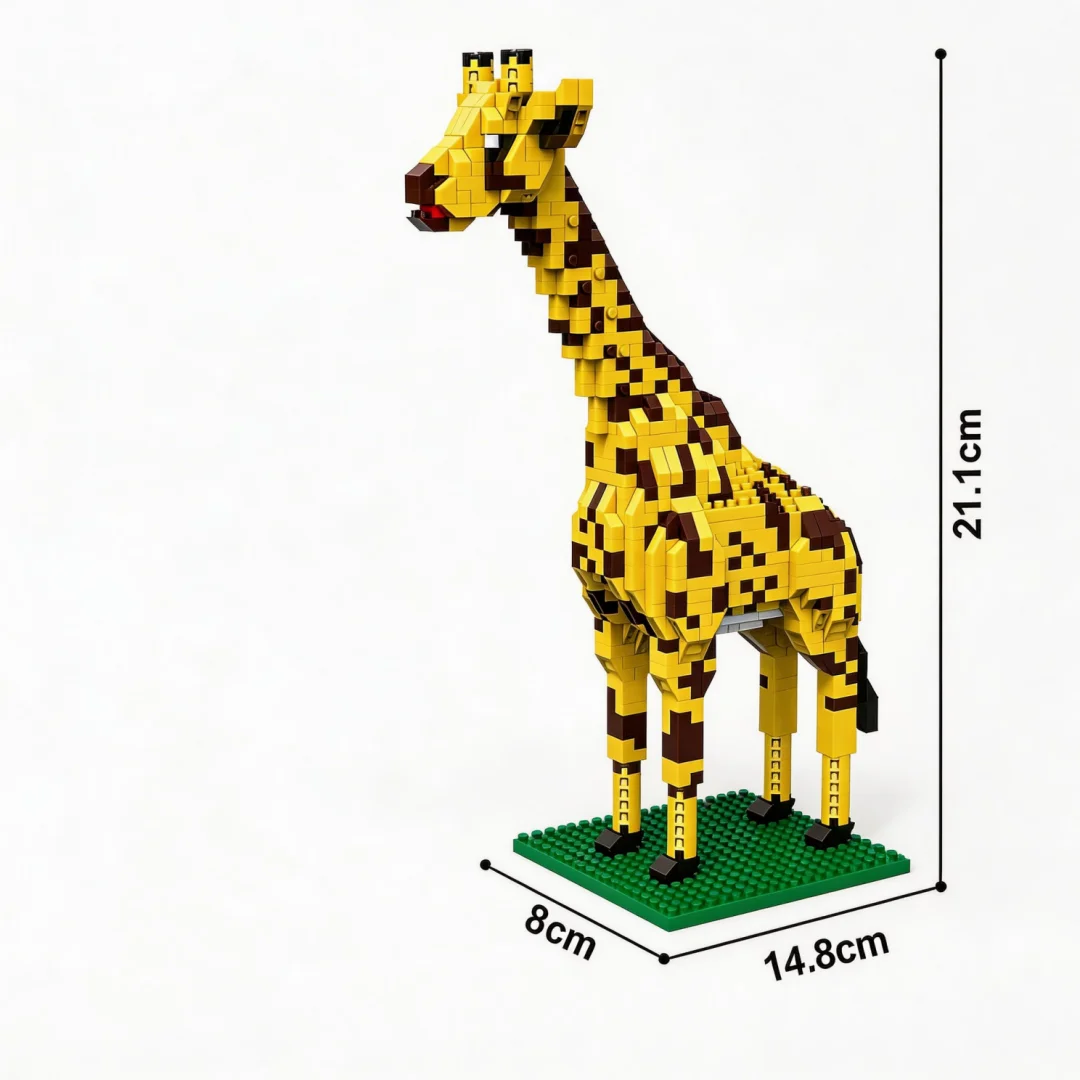 WIST BUILT Leeuw Tijger Giraffe 3D Dieren Micro Bouwsteen Speelgoed-Creatieve Desktop Decor, Puzzel Kerst Verjaardagscadeaus voor Kinderen