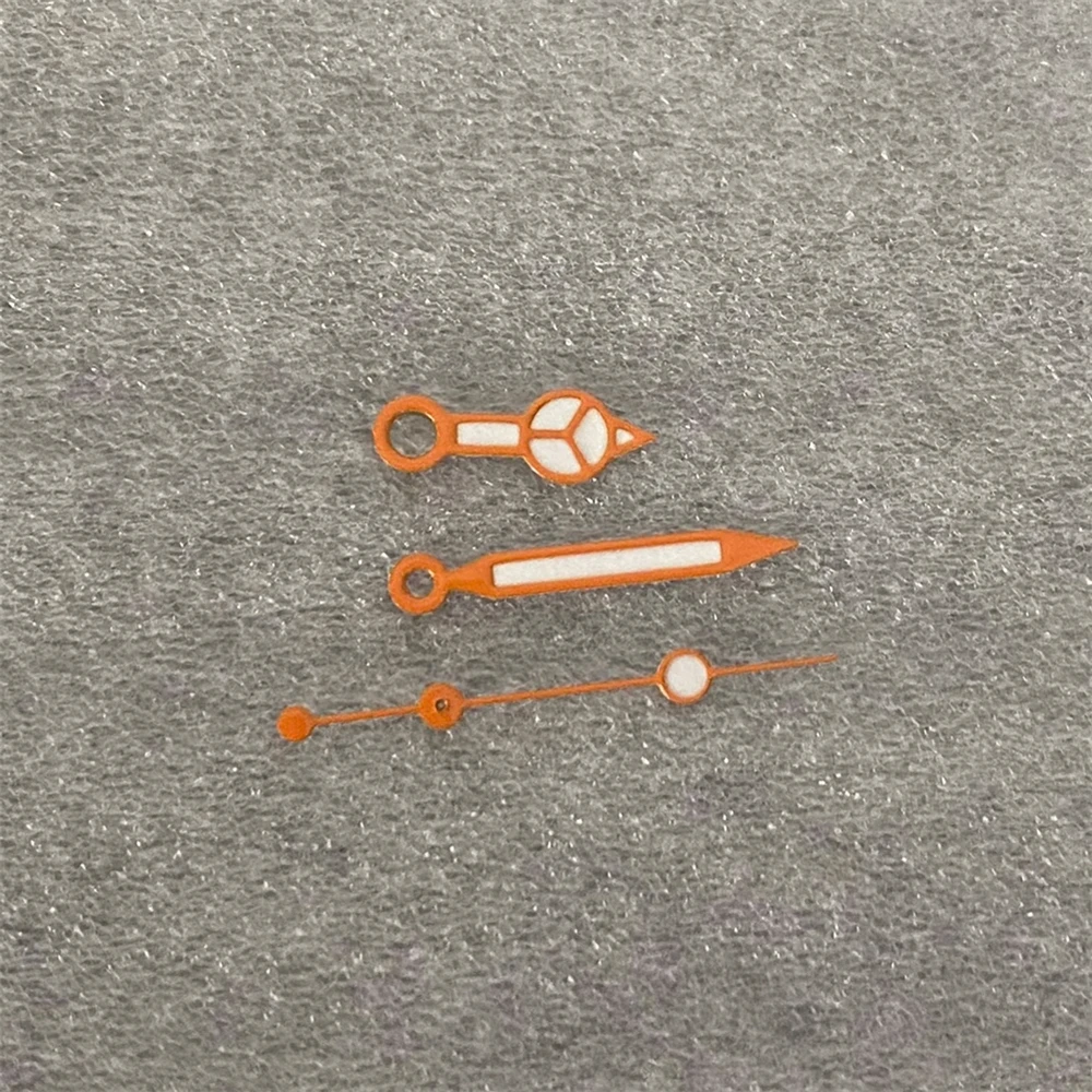 Nh35 mãos ponteiros de relógio luminoso verde para nh35 nh36 4r 7s movimento laranja relógio mãos agulhas acessórios