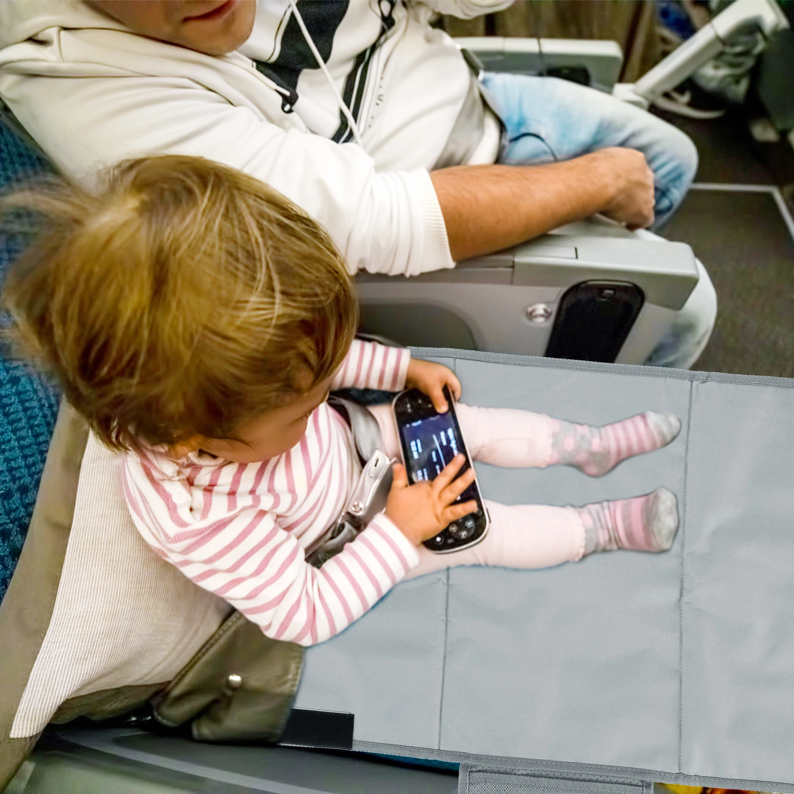 Toddler Airplane Bed, Kids Airplane Seat Extender Travel Bed, Baby Portable Plane Bed Foot Rest for Flights