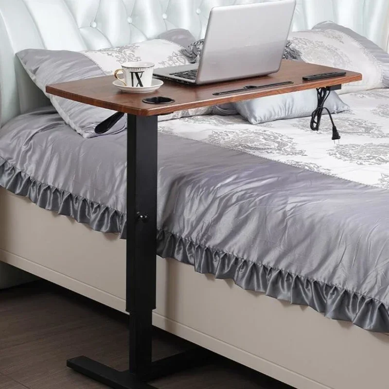 Adjustable Computer Desk – Movable Bedside Table, Foldable Laptop DeskHeight Adjustable Office Furniture with Hidden Wheels.