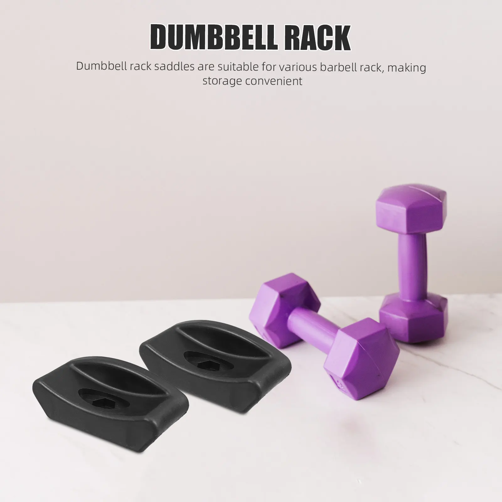 2pcs Dumbbell Rack Saddles – Multifunctional Shockproof Barbell Holder & Weight Storage Organizer for Home Gym