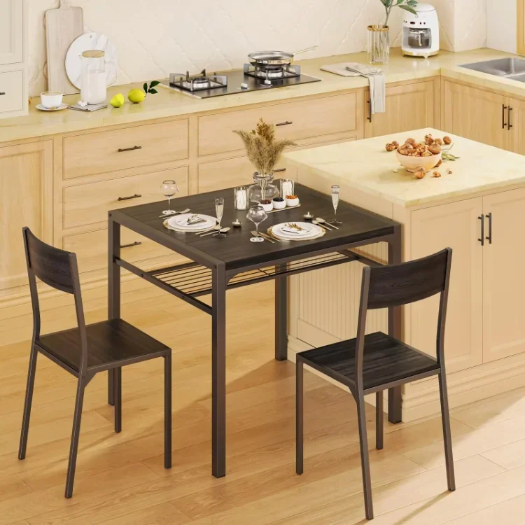 

For Wholesale Space Saving Luxury Unique Design Table and Chairs Elegant Kitchen Dining Table Set With 2 Chairs for Dining Room