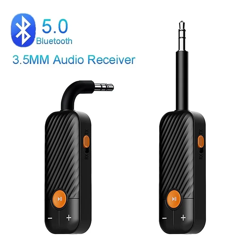 2 In 1 Bluetooth 5.0 Audio Receiver Transmitter 3.5mm AUX With Mic Stereo Music Wireless Adapter For Headphones TV Car Speakers
