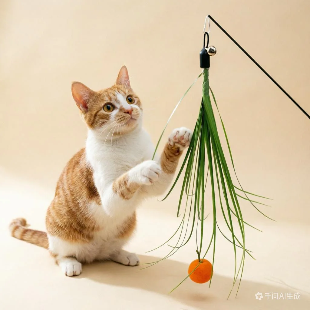 PVC Simulation Grass Replacement Head Funny Cat Stick Tassel Cat Toys Interactive
