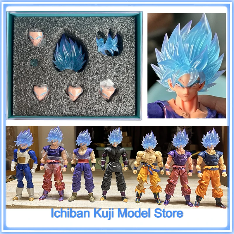 In Stock Custom S.H.Figuarts Sanctions Of Justice SHF Son Goku Blue Headsculpt Accessories Fit Action Figures Toys Models