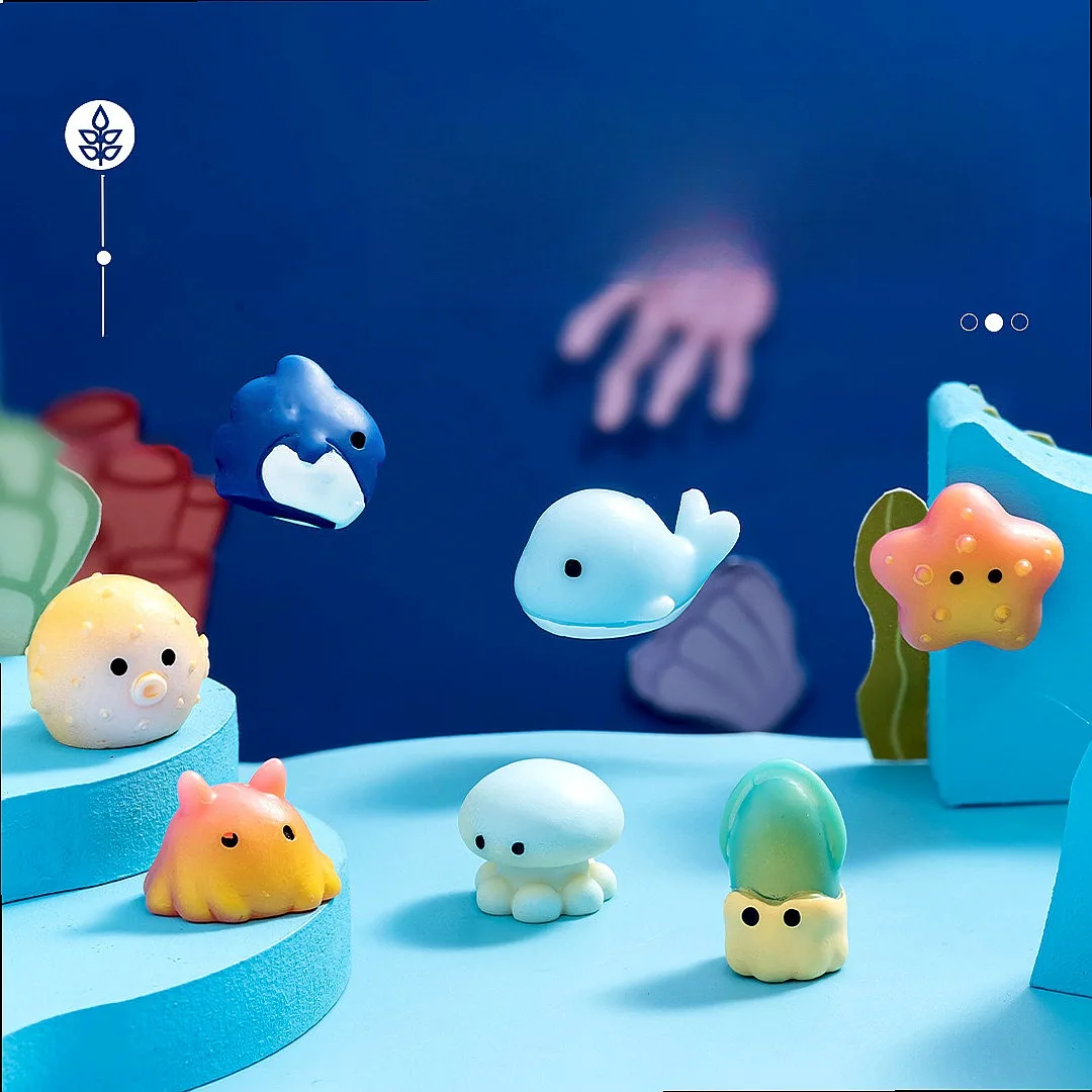 100pcs Wholesale 3D Resin Cute Ocean Animals Miniatures Craft for Fairy Garden DIY Accessories Dollhouse Decor
