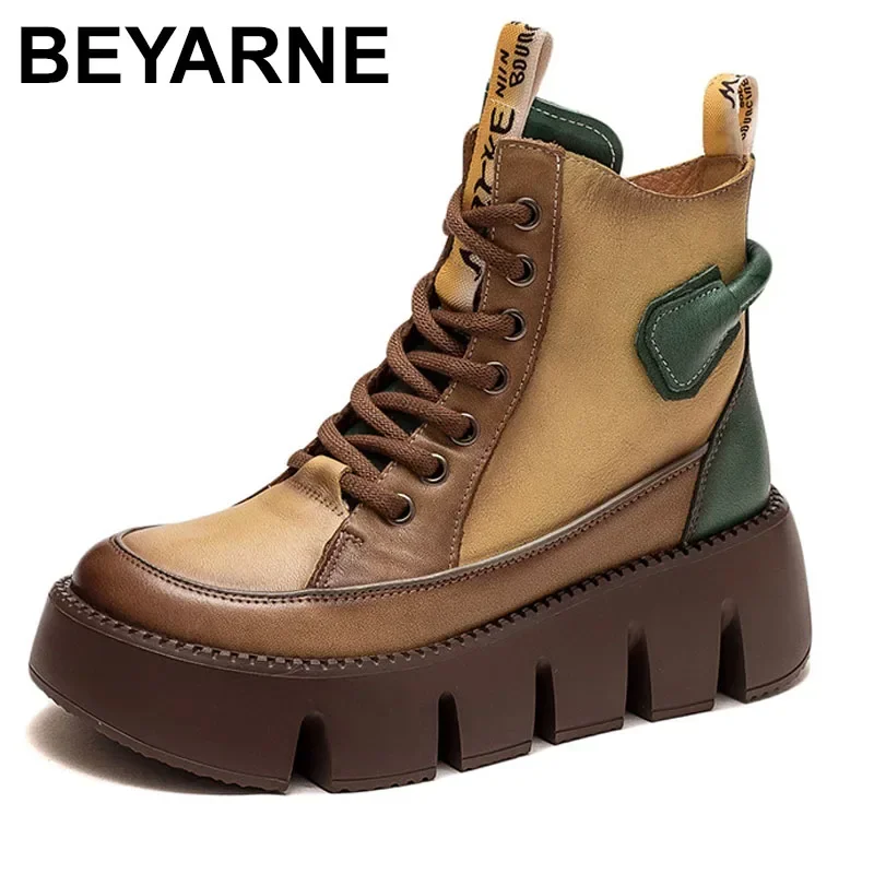 

Женские ботильоны на танкетке из натуральной кожи, на каблуке 5 см