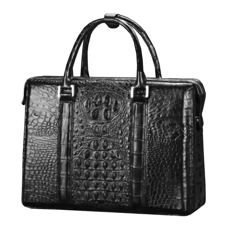 LINSHE new  crocodile handbag  Man  package   business computer  men briefcase  Cross section   large men bag