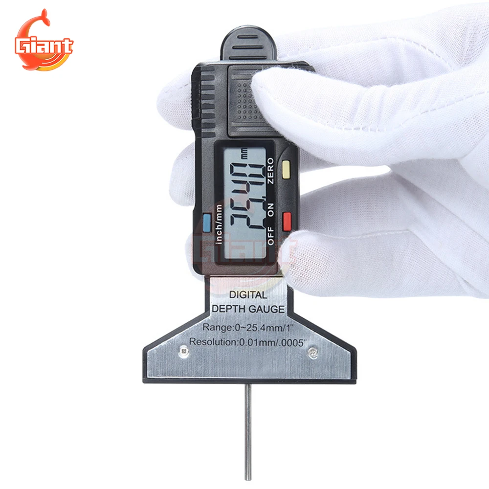 Electronic Digital Depth Gauge LCD Height Gauges Electronic Indicator Tyre Tire Tread Depth Gauge Meter Detection Measurer Tools