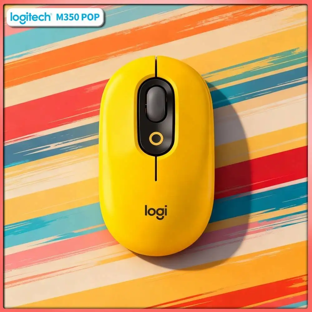Logitech M350 POP Wireless Mouse 77g Lightweight Auto Sleep Quiet Click for Home Office Desk Personal Study Corner Use