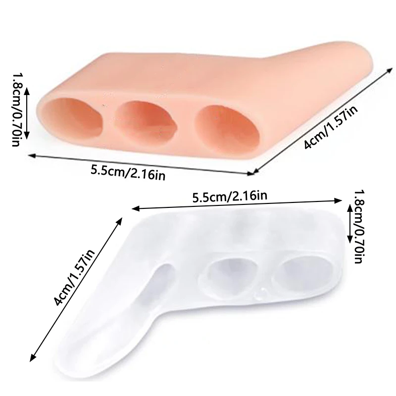 2 قطعة فاصل العناية بالقدم ثلاثة ثقوب الخنصر فاصل أصابع القدم الورم مصحح لتخفيف الآلام فاصل أصابع القدم الصغير حامي #6