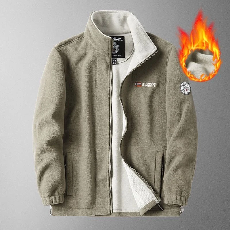 

Thiened Fce Lined Jaet Stand Collar Double Layer Cotton Jaet for Men And Women Winter Warm Outerwear with kets