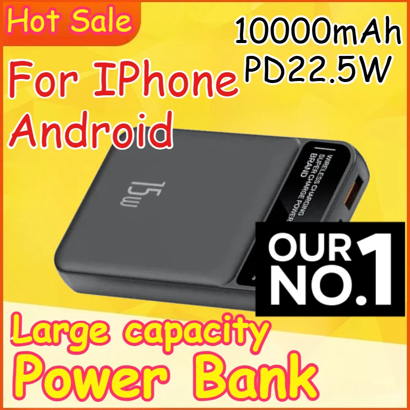 

Watch Power Bank Wireless Charger for IPhone Android 10000mAh PD22.5W Magnetic Power Bank Wireless Fast Charging