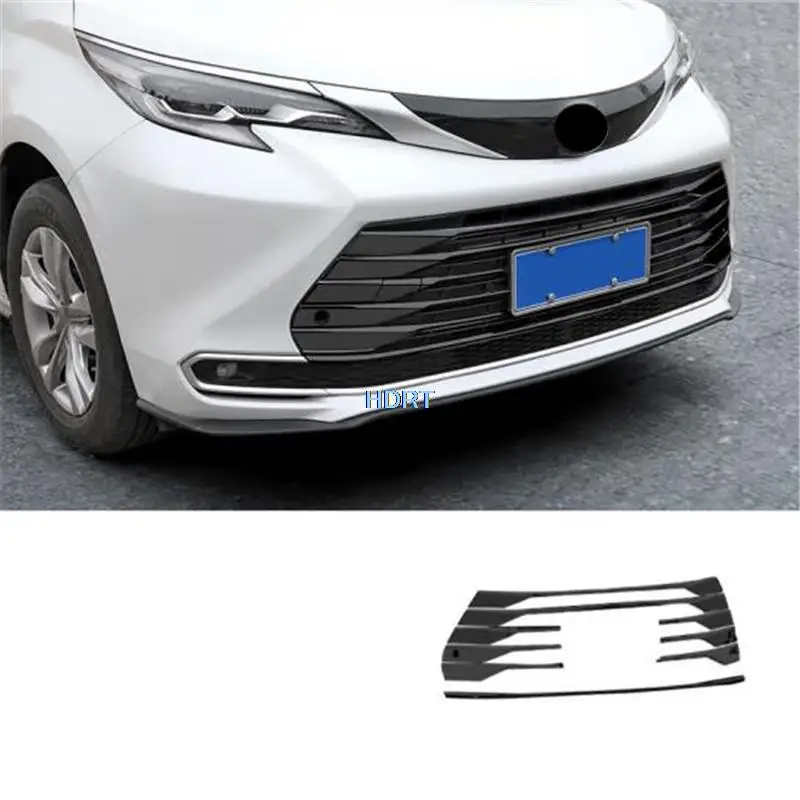 Grille de pare-chocs avant de rétroviseur de bord de porte de voiture, bande de garniture de coffre de porte arrière, noir, accessoires pour Toyota Sicannelle, Granvia, 2021 +