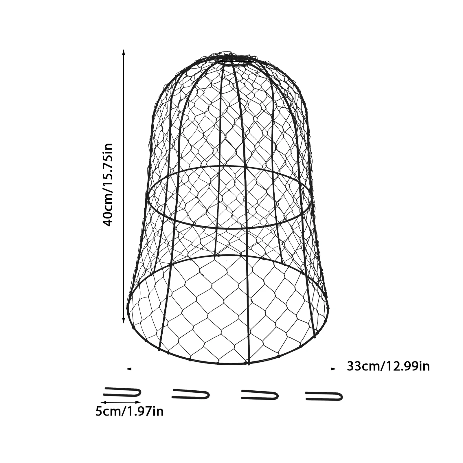 5 Packs Garden Chicken Wire Cloche Plant Protectors and Covers Wire Garden Cloches Sturdy Metal Cage Protection from Animals