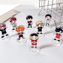 Anime Haikyuu!! Standing Plates Cute Hinata Shoyo Tobio Kageyama Cartoon Action Figures Model Toy Desktop Ornament Fans Gifts