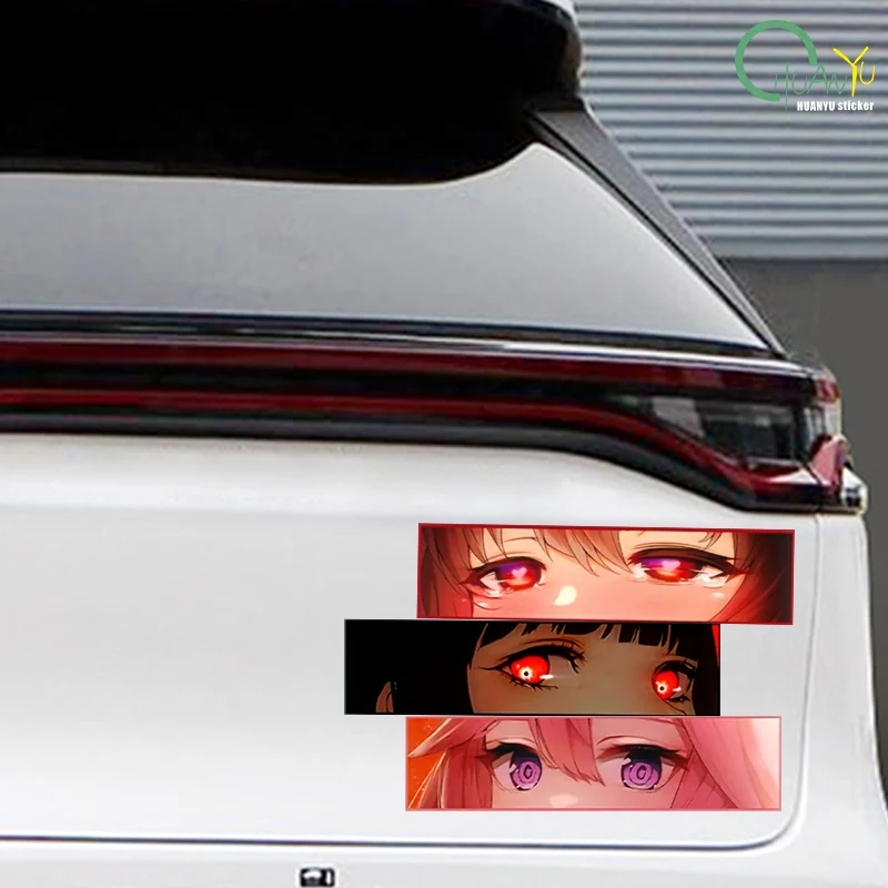 Anime girl\'s eyes waterproof JDM car decoration reflective sticker personalized modified car motorcycle scratch sticker