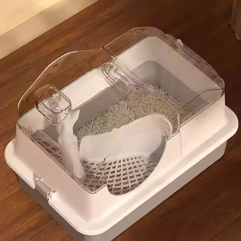 

Ящик для туалета для коридора из нержавеющей стали, полностью закрытый туалет для кошек, герметичный дизайн, защита от брызг, защита от запаха, песочница, большое судно для домашних животных