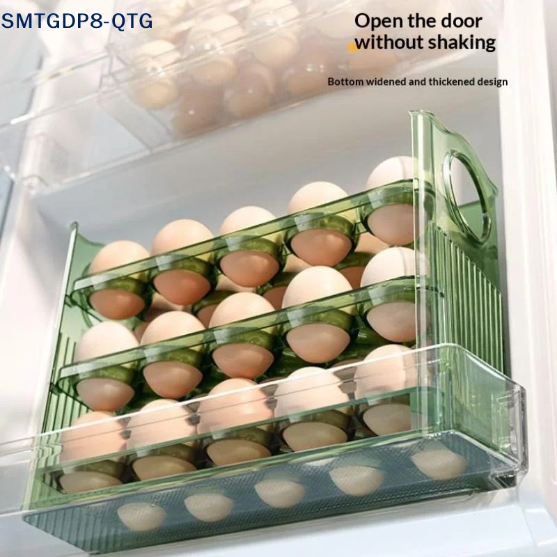 NEW 30 Grid Egg Tray Three Layer Egg Storage Box Organizer Rack Container Automatic Flip Special Egg Storage Kitchen Accessories