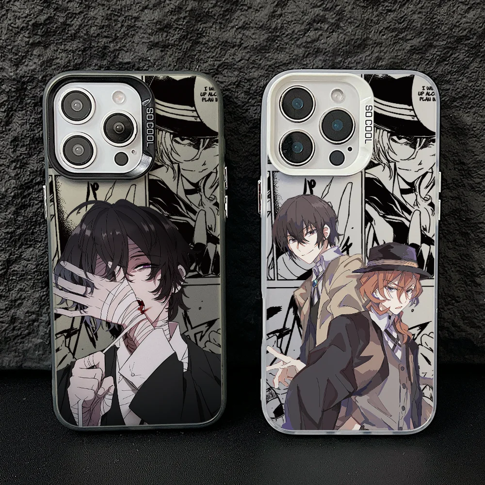 Anime Dazais Osamu Handyhülle für Samsung Galaxy A56 A55 A54 A53 A52 A26 A17 A16 A12 A07 A06 4G 5G Silberne Hartschale