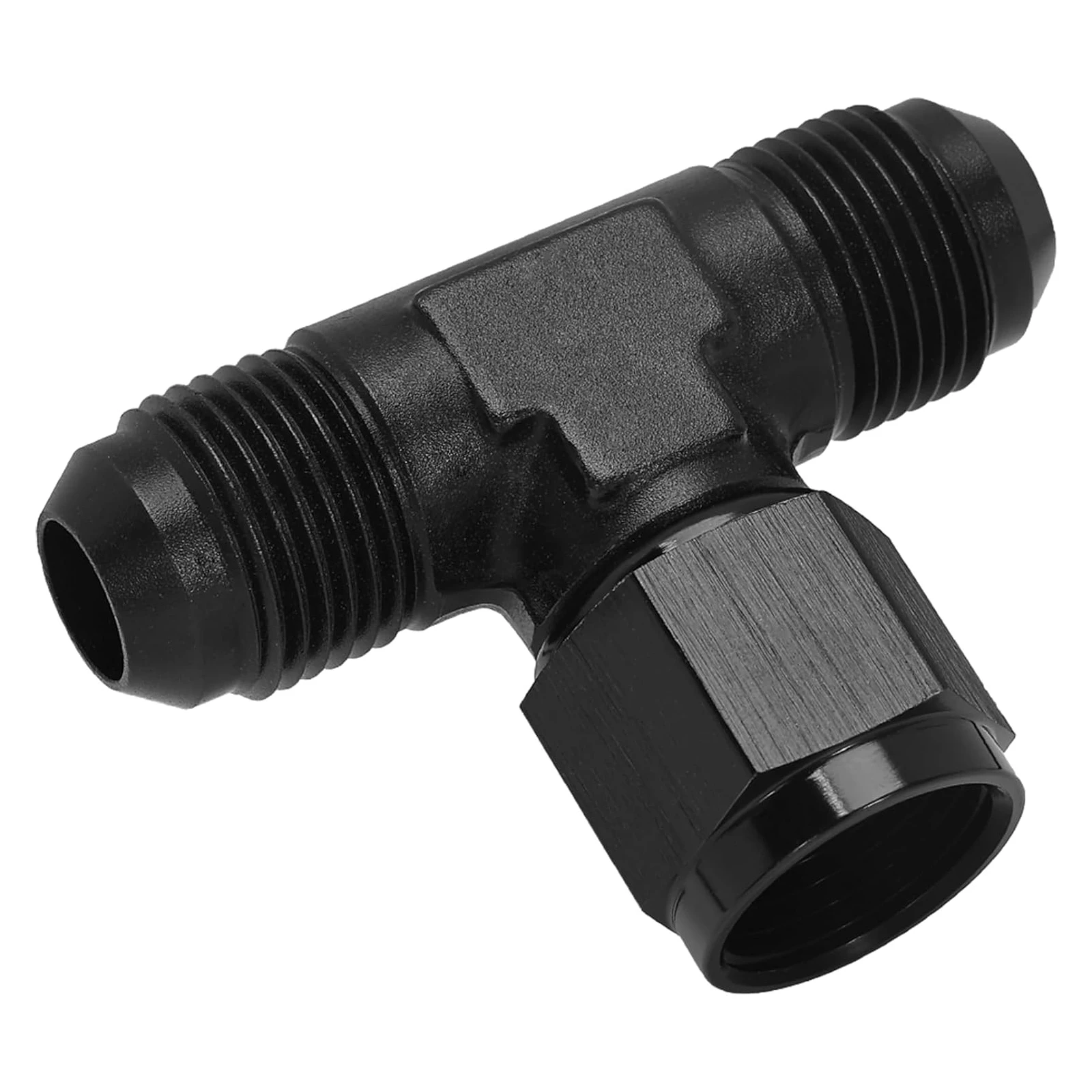 

Universal AN3 AN4 AM6 AN8 AN10 Male Tee Fitting Adaptor with Female Swivel on Side Aluminum Black
