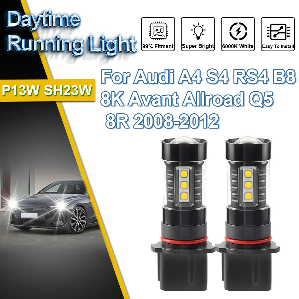 

Мини-мигающая светодиодная лампа дневного света для Audi A4 S4 RS4 B8 8K Avant Allroad Q5 8R 2008 2009 2010 2011 2012 Беспроводная DRL