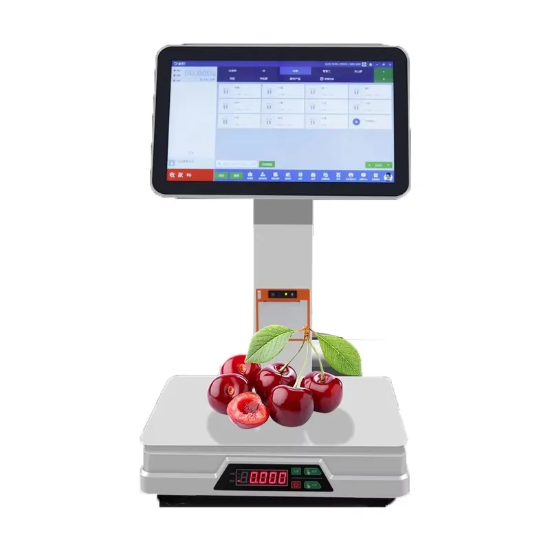 Electronic Digital W-indows Cash Register Pos System Weighing Scale with Ai Camera Recognition for Supermarket Retail