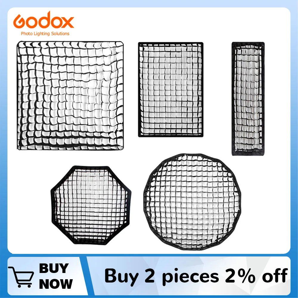 Godox-Grille en accent d\'abeille pour boîte à lumière profonde, octogone, carré, rectangle, hexagone, 30x40, 50x70, 55, 60, 65, 80, 22x90, 95,