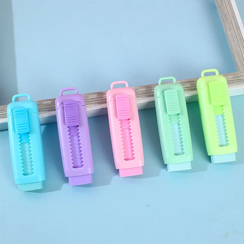Pupils Push-Pull Cartoon Rubber Exam Drawing Special Retractable Eraser Creative Eraser With Less Crumbs and Replaceable Core.