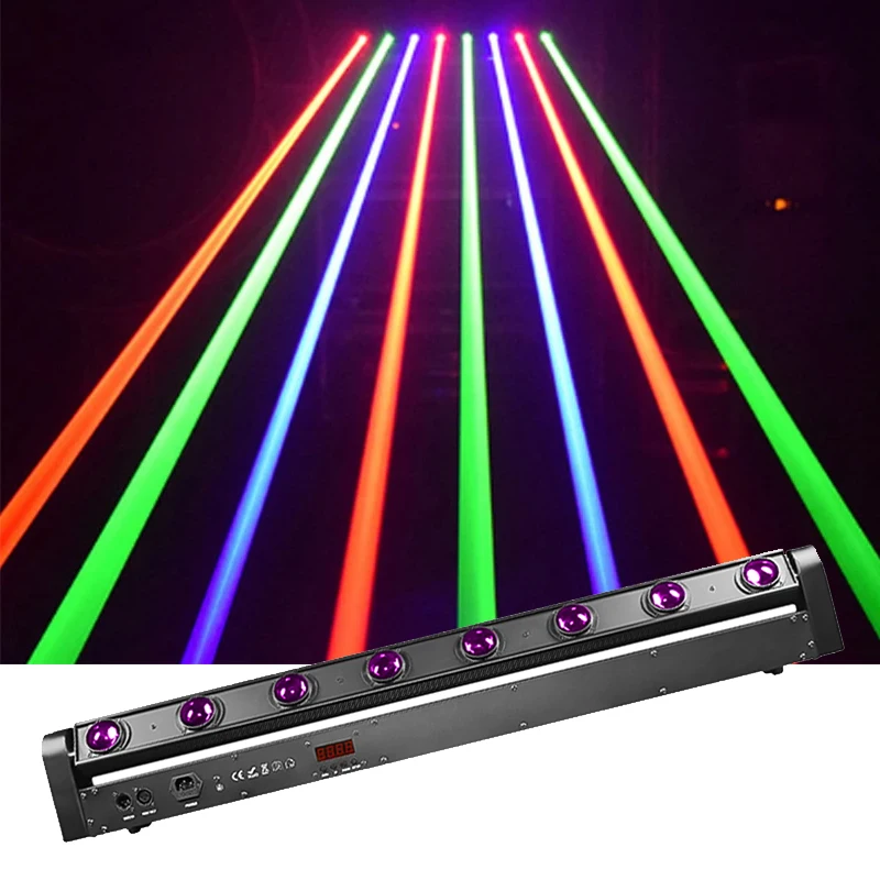 8X10W LED Bar Beam Moving Head Light 9/38 DMX512 Hot Wheel Infinite Rotating RGBW 4IN1 Stage Lighting Effect For DJ Disco Party