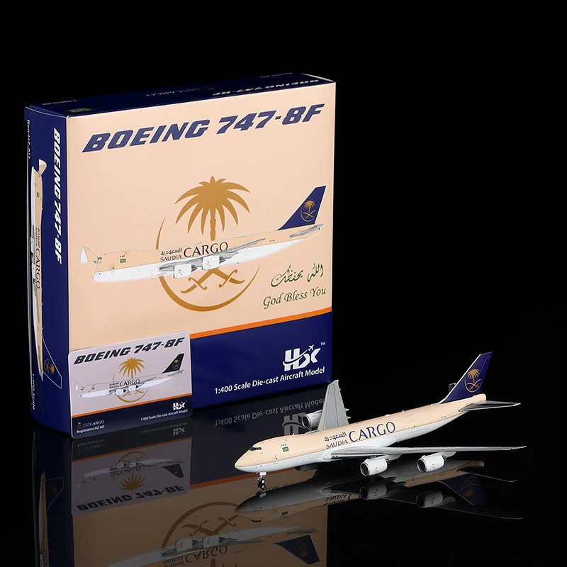 

B631601 Коллекционный самолет из сплава, подарочные модели HX Saudia Cargo Boeing B747-8F, литая под давлением модель самолета HZ-AI3 с подставкой