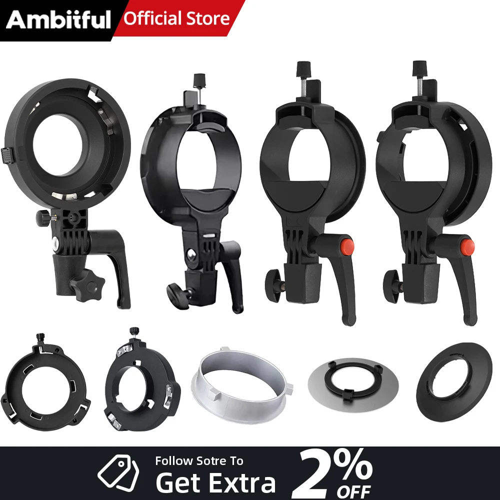 Soporte de Flash Q7F Q7B, montaje YQ113 a GC, adaptador de montaje Mini a Bowens, Kit de montaje TRIOPO K3, adaptador GODOX a Bowens,
