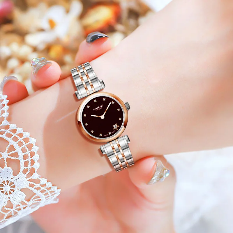 MIGE Original Swiss movement Quartz Watch Women Watches Ladies Fashion Waterproof Sapphire Zircon Stainless Watch reloj hombre
