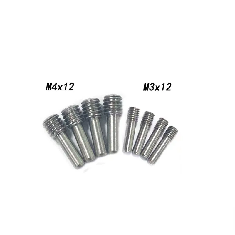 TBSCRC 12Pcs Stainless Steel M3 M4 Headless Hexagon Driveshaft Screw Pins for 1/10 RC Car Crawler