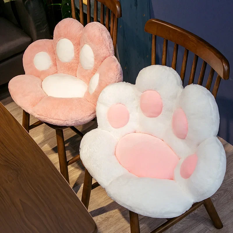 Cute Cat Paw Back Pillows Plush Chair Cushion Animal Child Seat Cushion Sofa Mat Home Sofa Indoor Floor Winter Decor Gift