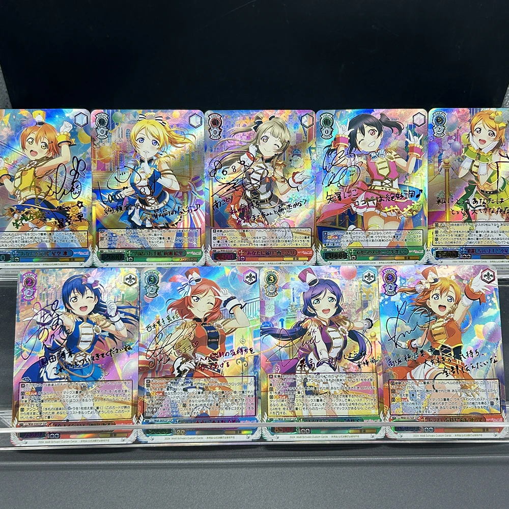 9 Teile/satz Ws Sammlung Karte Honoka Kousaka Kotori Minami Liebe Live Unterschrift Karte Schillernden Brechende Farbe Flash Geschenke