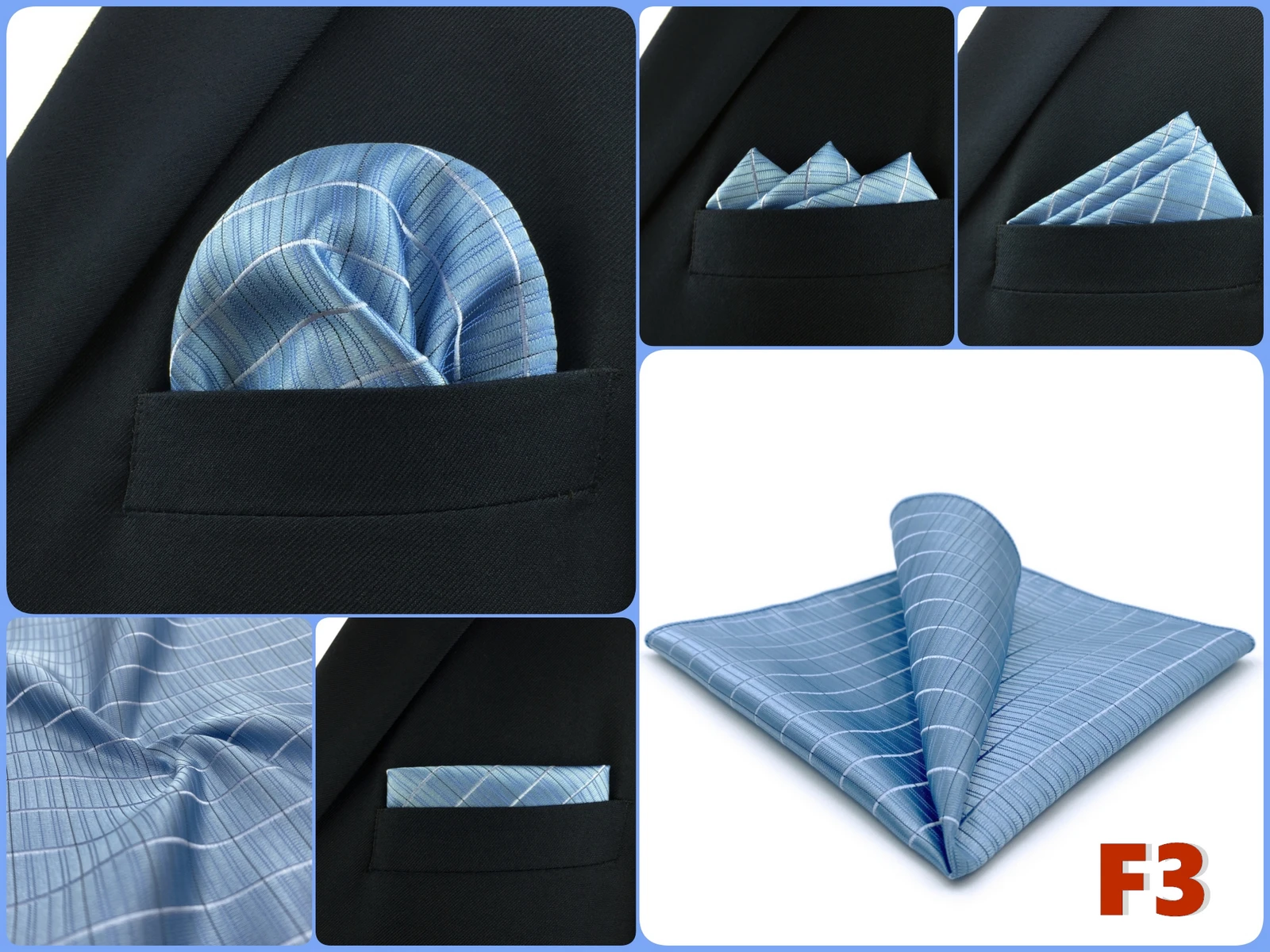 Pocket Square Handkerchief for Men Polka Dot Dots Plaid Check Checkered Suit Pocket Towel Hanky Mens Gift Wedding Business Party