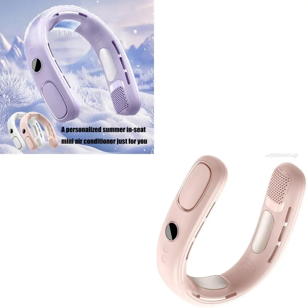 

27RB Hanging Necks Fan Rechargeable Semiconductor Neckband Fan Wireless Handheld Electric Air Conditioner Cooling Gadget