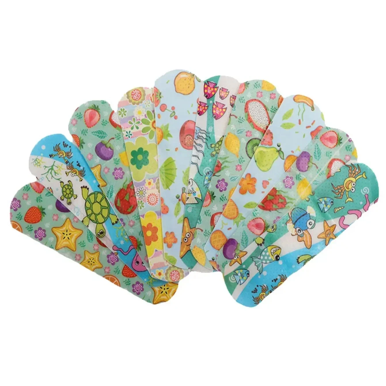 Cartoon Cute Patterned Breathable Waterproof Adhesive Bandages Curved Band Aid Patch Wound Dressing For Children