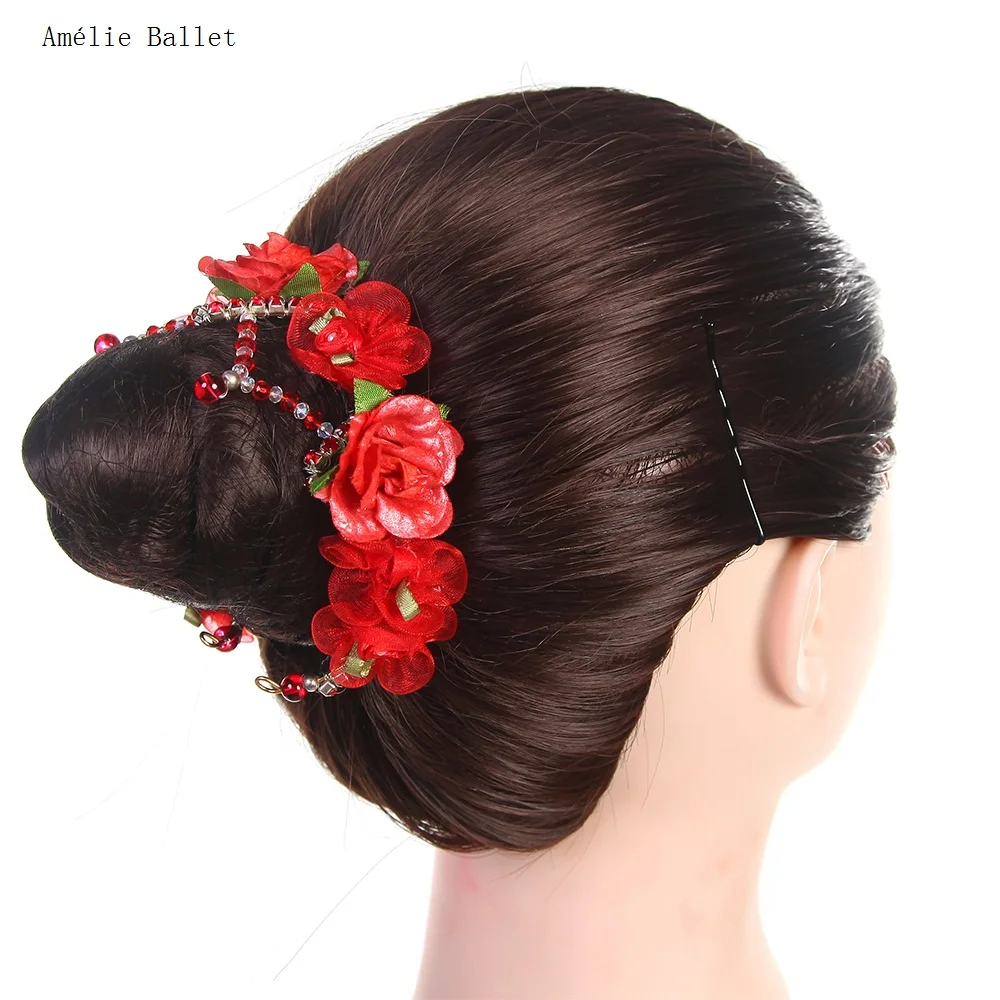 

HB062 Free Shipping Ballet Dancing Hair Accessories Girls & Women Red/Purple/Blue Flower Headdress Carnival Headwear