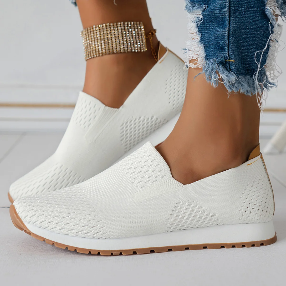 Vrouwen Schoenen Mode Vrouwen Flats Slip Op Mesh Schoenen Vrouw Lichte Sneakers Lente Herfst Loafers Femme Mand Flats Schoenen