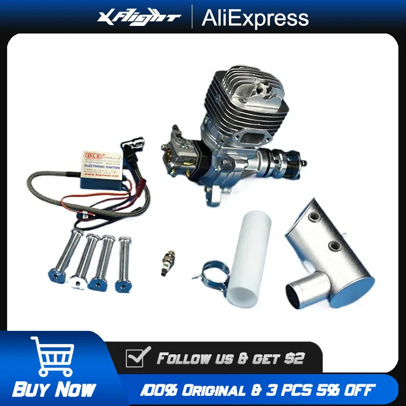 

DLE61 RC Gas Engine 61cc 2-Stroke Single Cylinder Side Exhaust Air-Coolde Hand Start Large Scale Model Aircraft Power