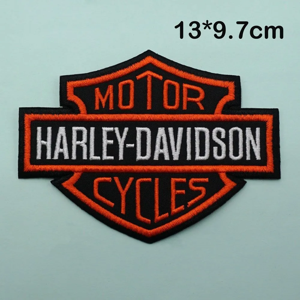Picture 4: Motorcycle DIY Logo Embroidery Cloth Patch Leather Vest Back Patch Sewing Decoration Velcro Patch For Harley Davidson Accessory