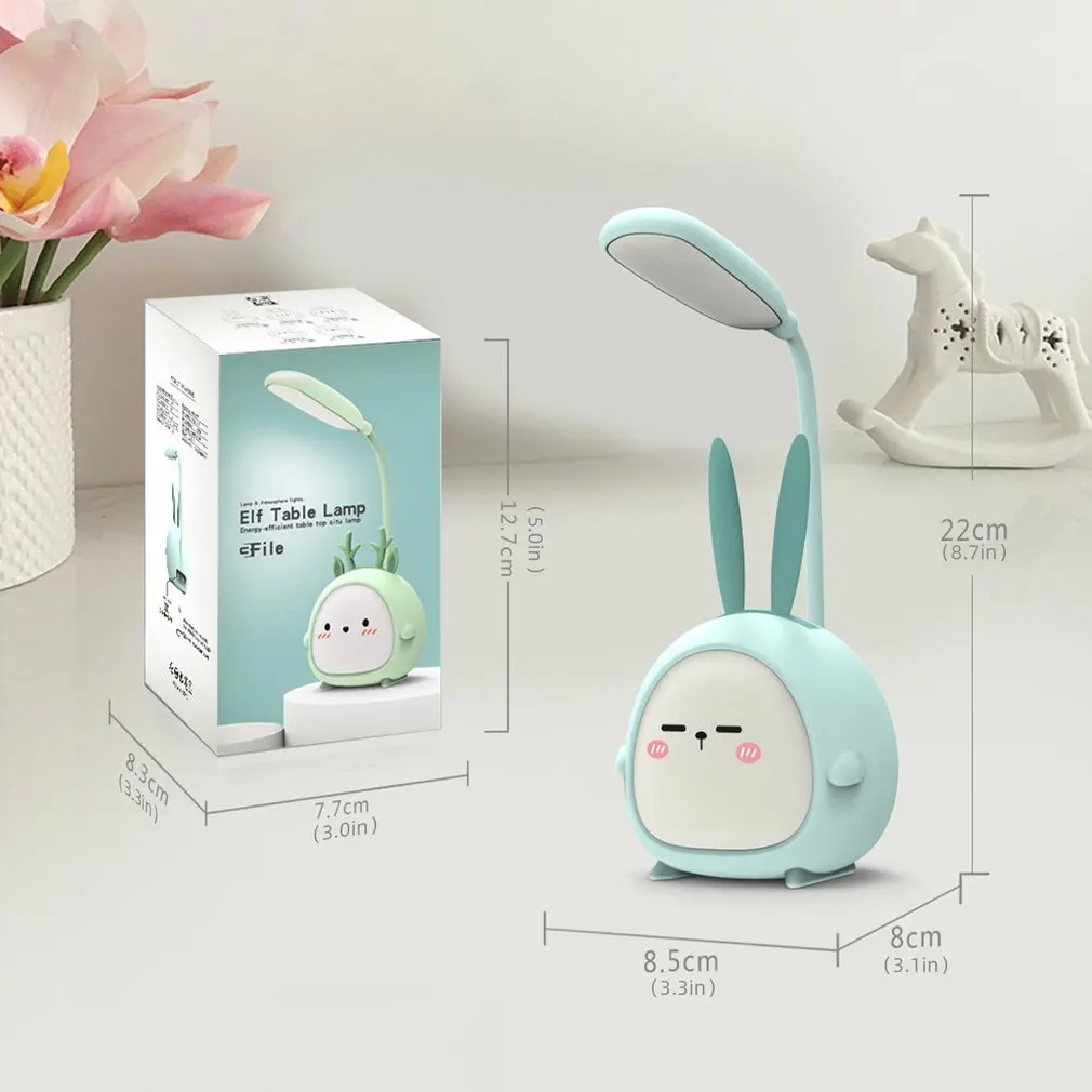 Lampada da tavolo a LED simpatico cartone animato lampada da tavolo pieghevole lampada da lettura per la protezione degli occhi luce notturna ricaricabile USB luce per dormire per bambini