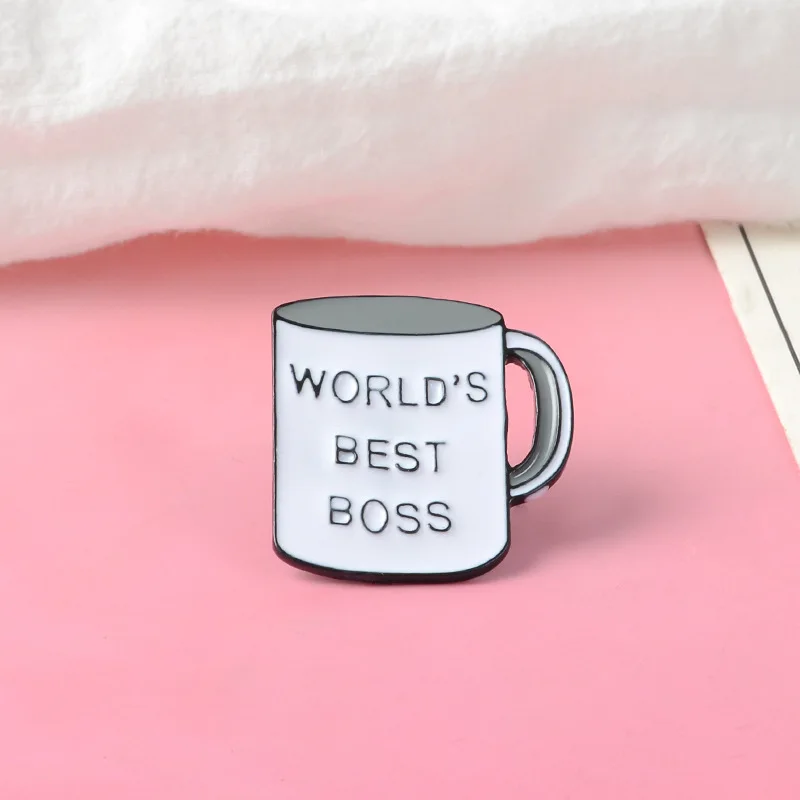 Fashionable coffee cup Enamel Pins Simple Men women's brooches clothing accessories Lapel Badge Jewelry Gifts