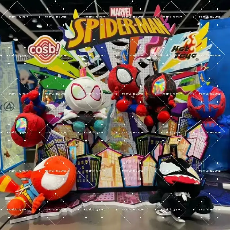 Caja ciega Venom Original araña fantasma araña escarlata Miles Morales Cosbi figura de Anime juguetes de moda llavero lindo bolso colgante regalos